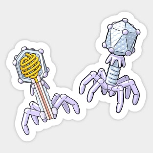 Bacteriophage Structure Illustration Sticker